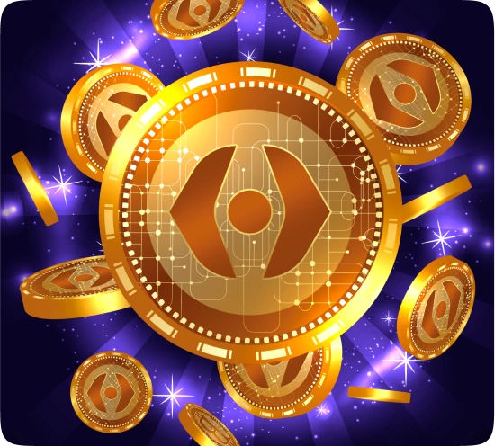 Phone with crypto icons